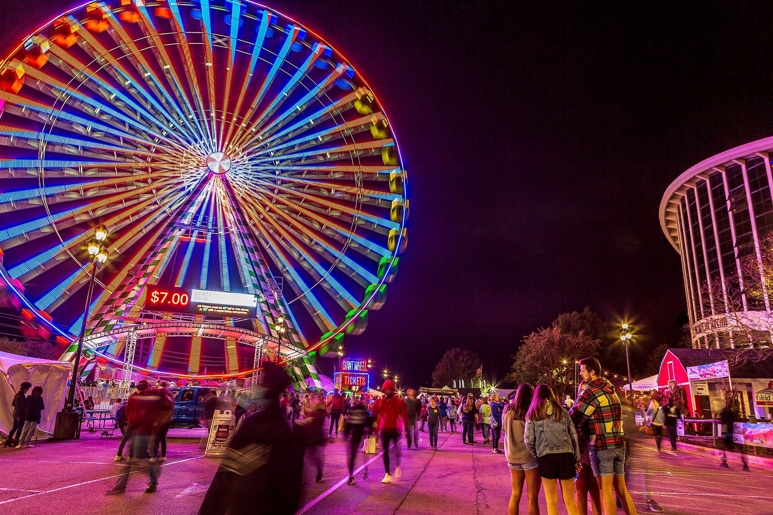 Long exposure street photography at the North Carolina State Fair in Raleigh, North Carolina, USA. 