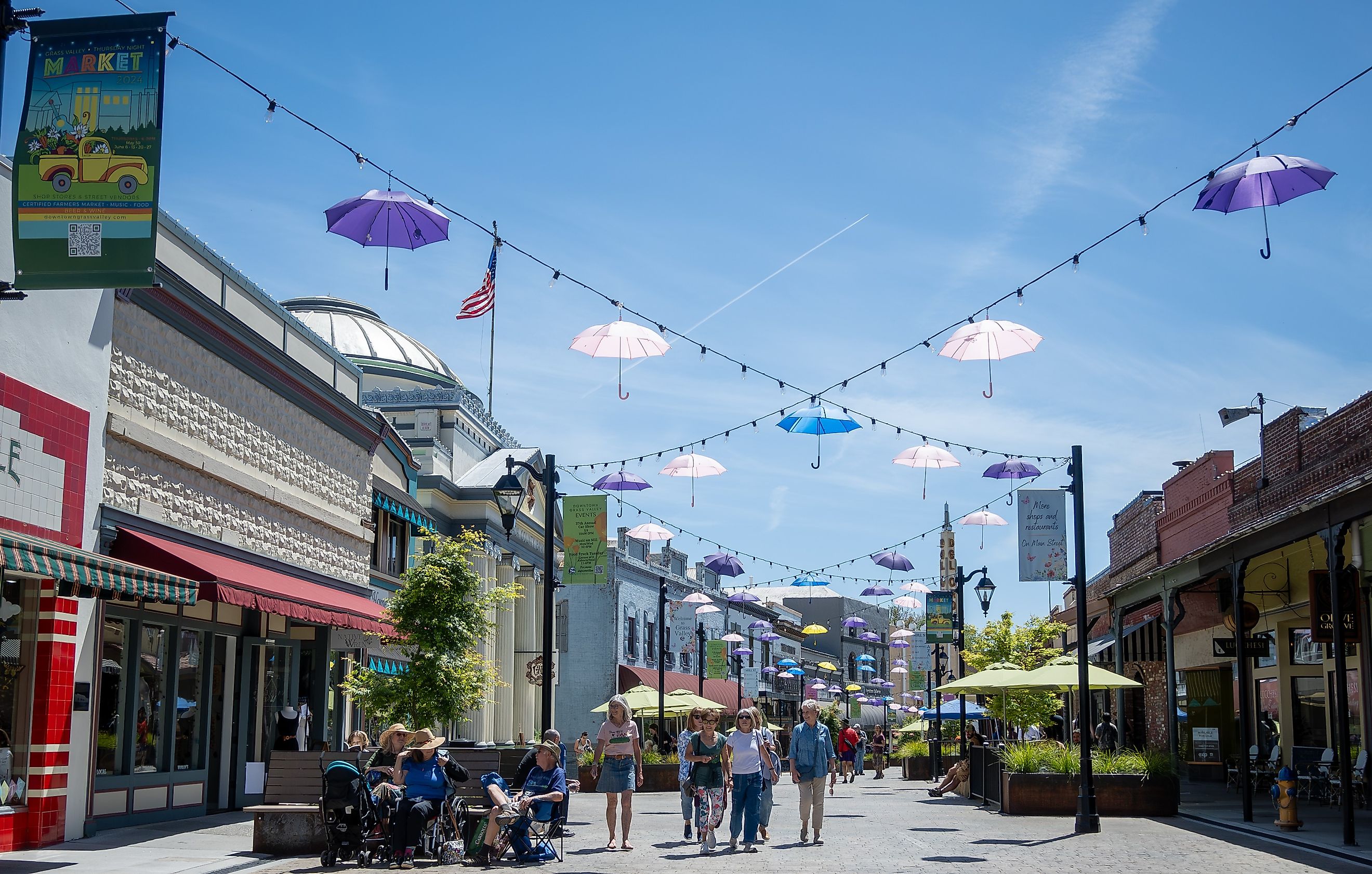 Main street in Grass valley decorated for the Celtic celebration, via AlessandraRC on iStock.com