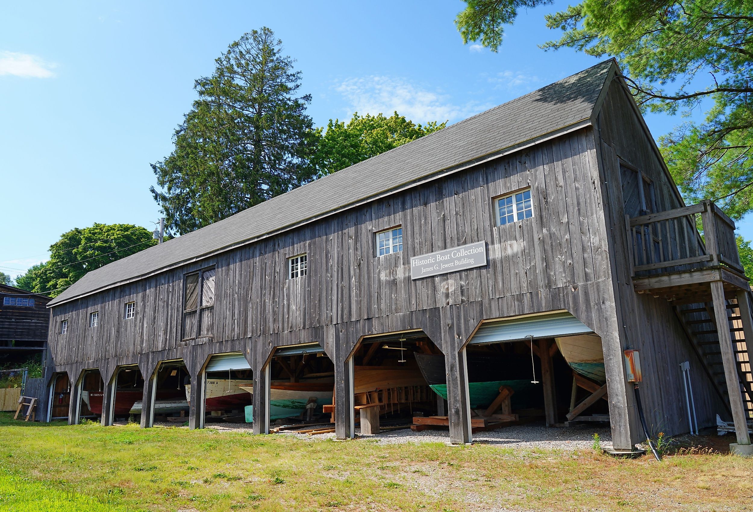  Exterior view of the Maine Maritime Museum with exhibits about the maritime heritage and culture of Maine in Bath. Image credit EQRoy via Shutterstock.