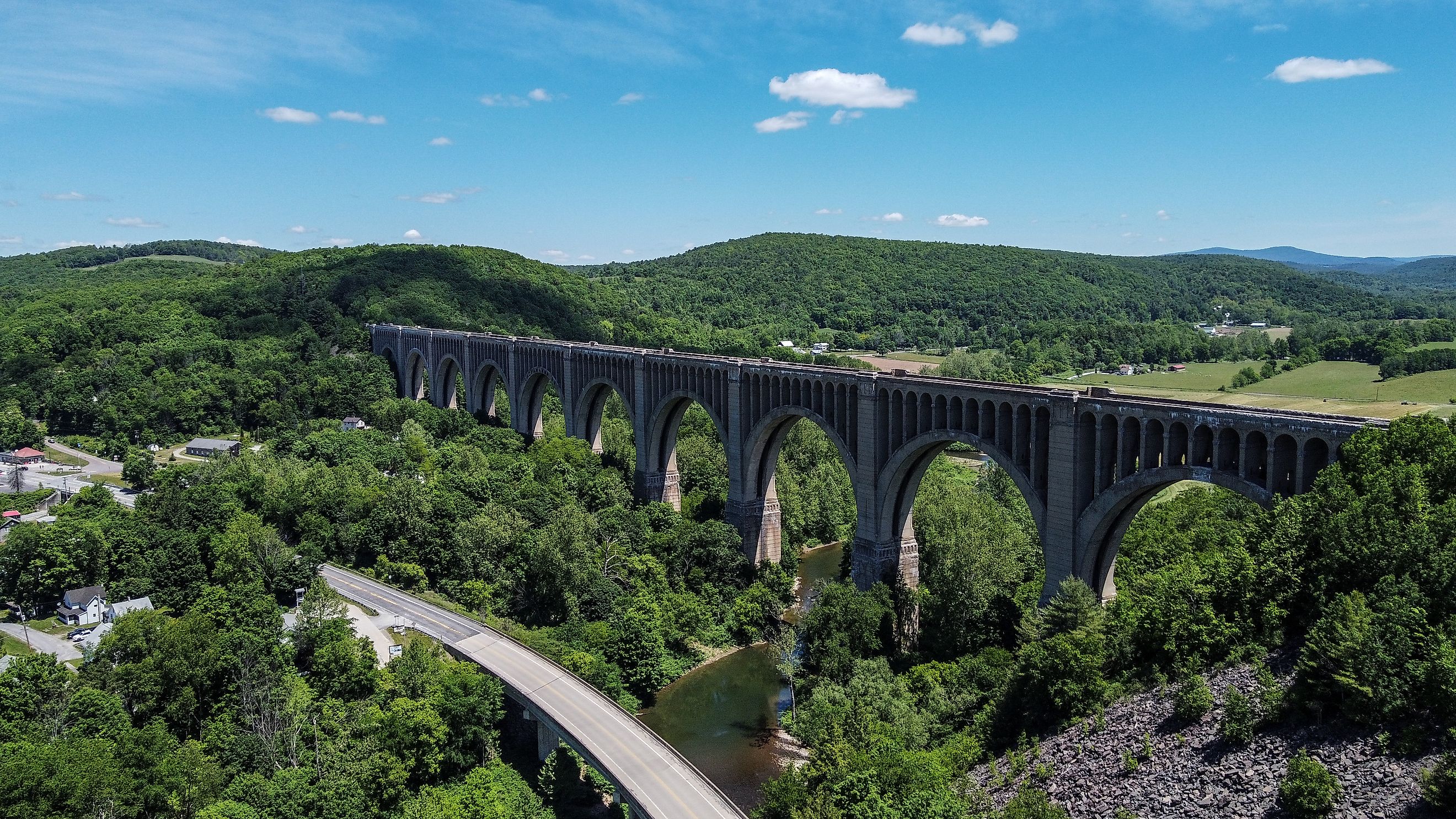 The Tunkhannock Viaduct located in Nicholson, Pennsylvania. 
