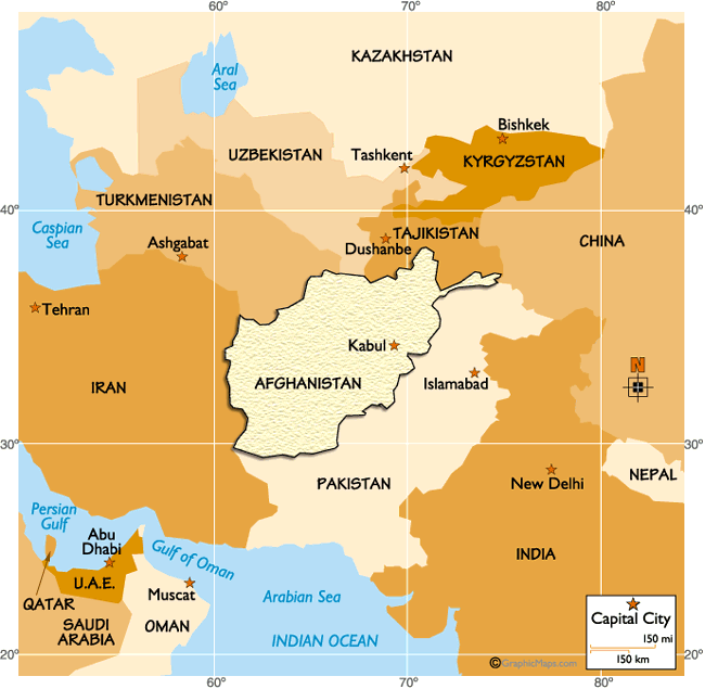 Afghanistan On World Map