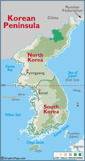 korean peninsula on world map Korean Peninsula Map Map Of North And South Korea Korea korean peninsula on world map