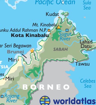 Map Of Malaysia Showing Kota Kinabalu - Maps of the World