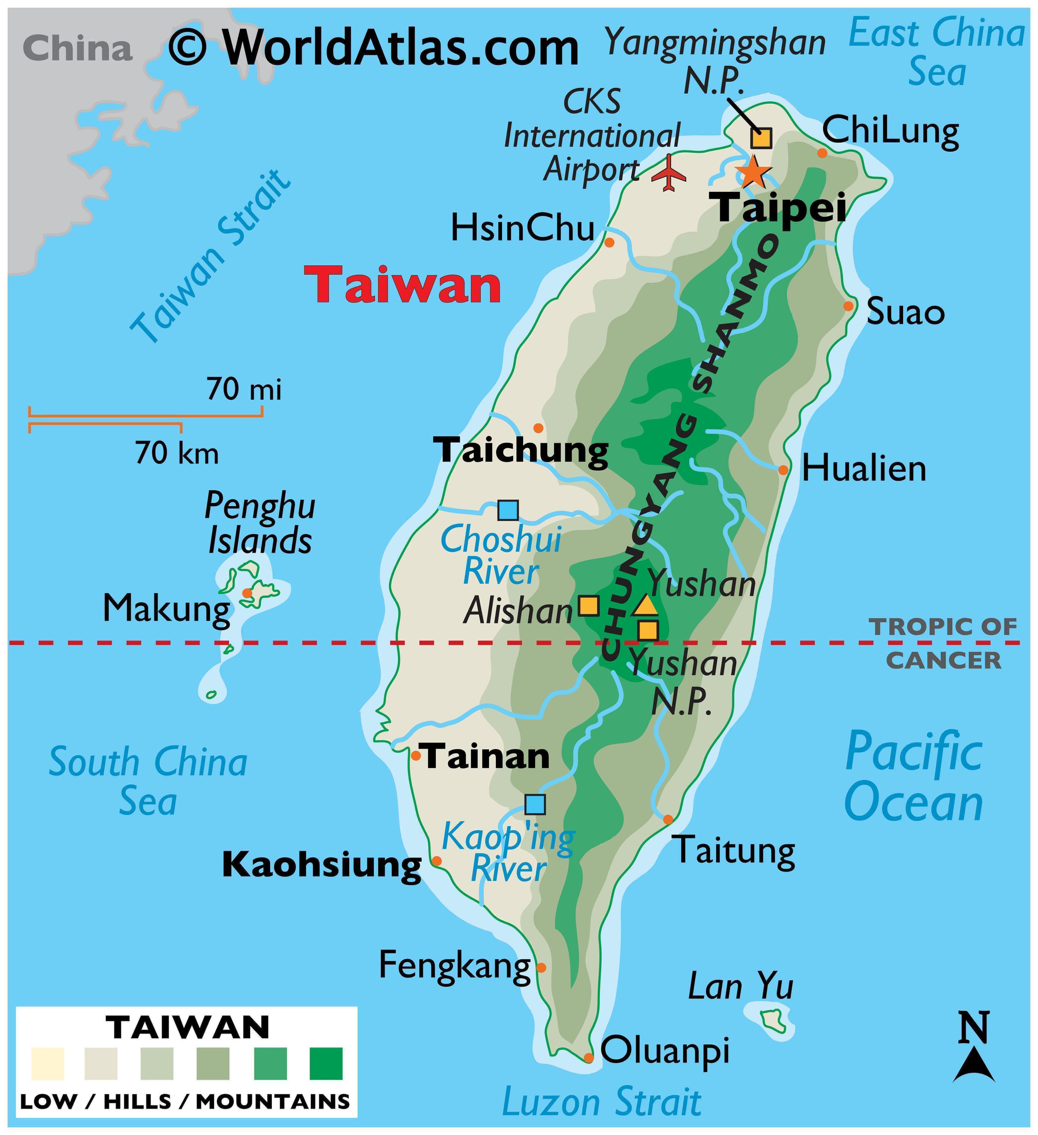 physical-map-of-taiwan-ezilon-maps