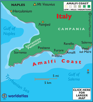 Amalfi Coast Map Italy