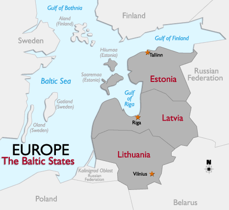 map of baltic states Europe Bodies Of Water Map map of baltic states