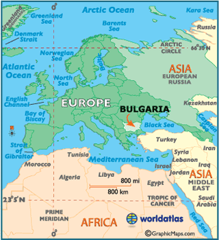 locator map of Bulgaria