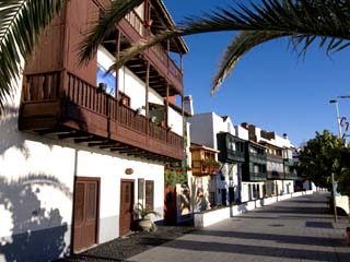 Wooden Balconies at Beachfront of Santa Cruz De La Palma, La Palma, Canary Islands, Spain, Europe