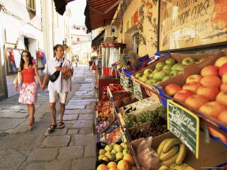 Fruit Displayed Outside Shop, Calvi, Corsica, France