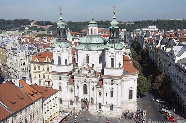 old town hall tower view prague