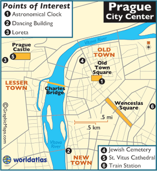 Prague Map Europe