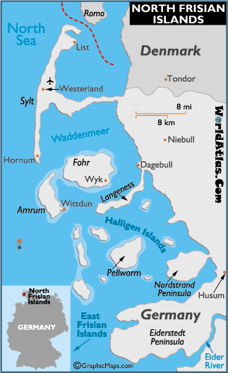map of frisian islands, frisian islands maps