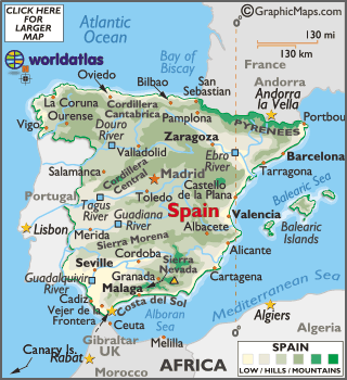 Spain Location On Europe Map