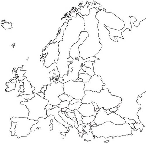 Outline Map Of Europe