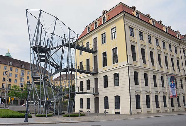 fire escape on a building dresden germany