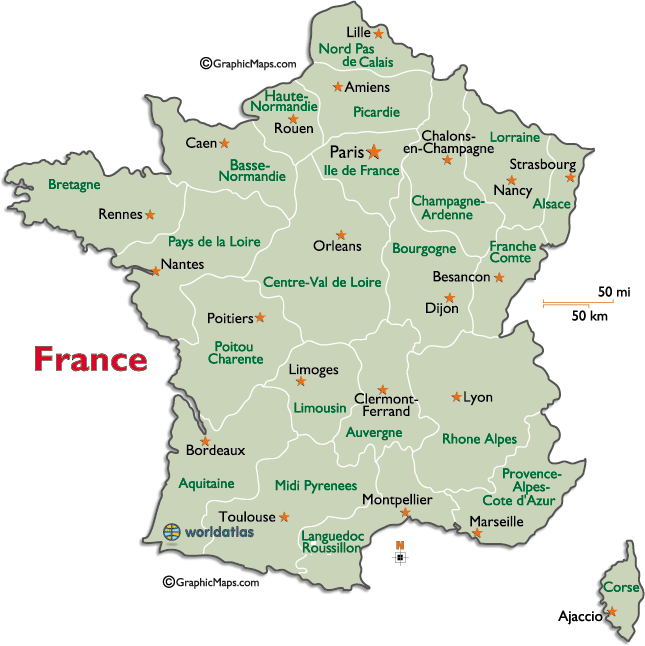 printable map of france regions France Regions Map printable map of france regions