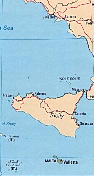 Large Map Of Sicily