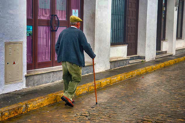 man with cane Vejer de la Frontera spain