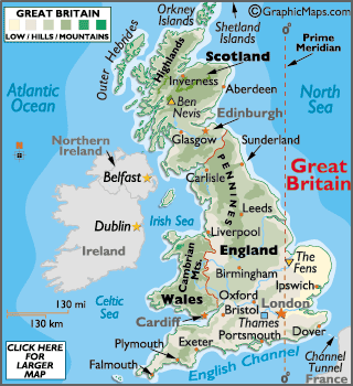 britain on a map Map Of Great Britain European Maps Europe Maps Great Britain