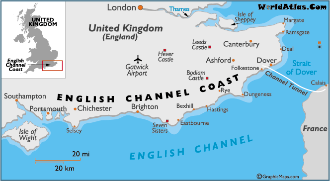 English Channel Coast Map And Information Page