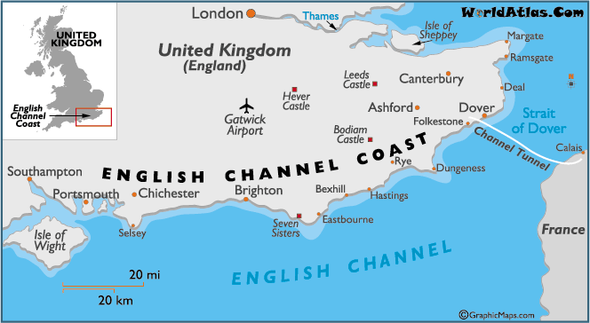 English Channel Shipping Lanes Chart