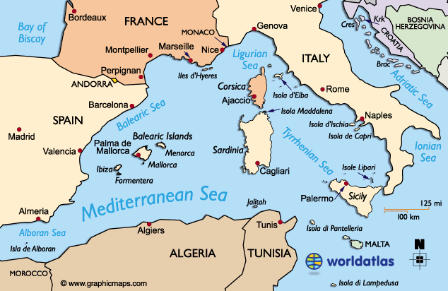 Map Of Mediterranean Europe