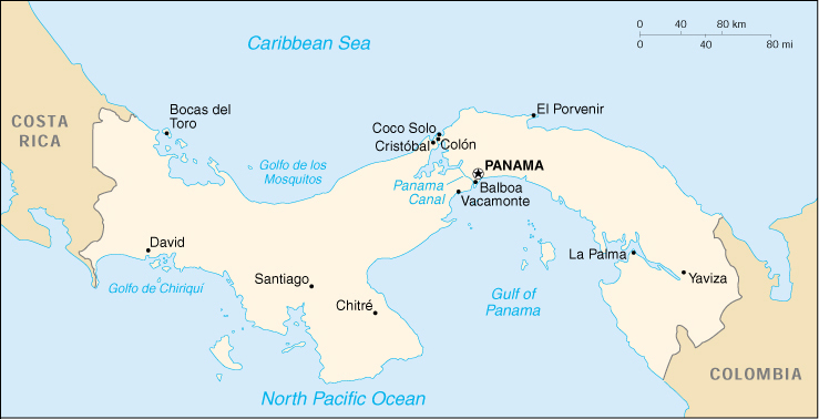 Mapa De Panama America Central