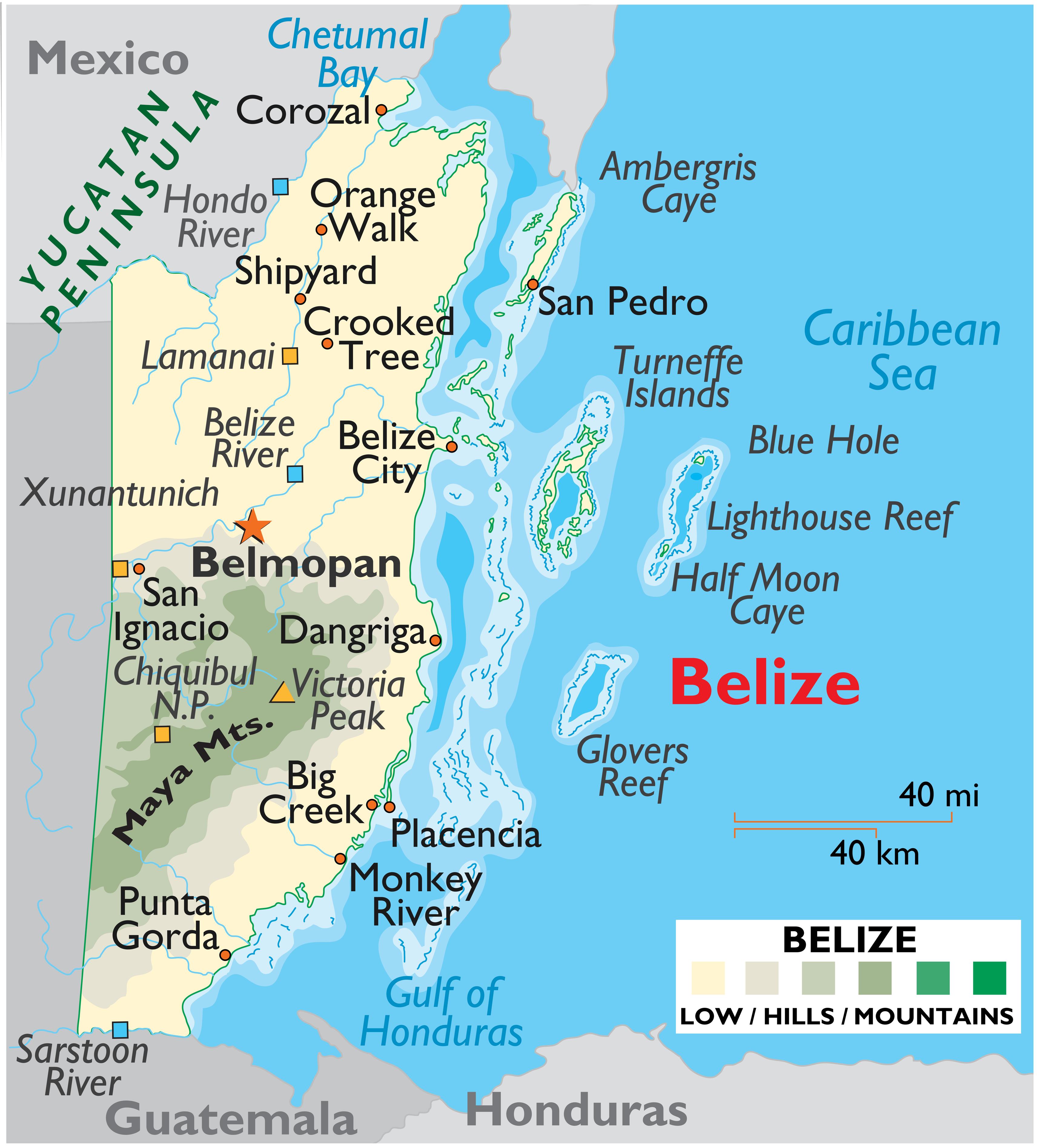 Large Belize Map Map Of Belize Belize Map World Atlas