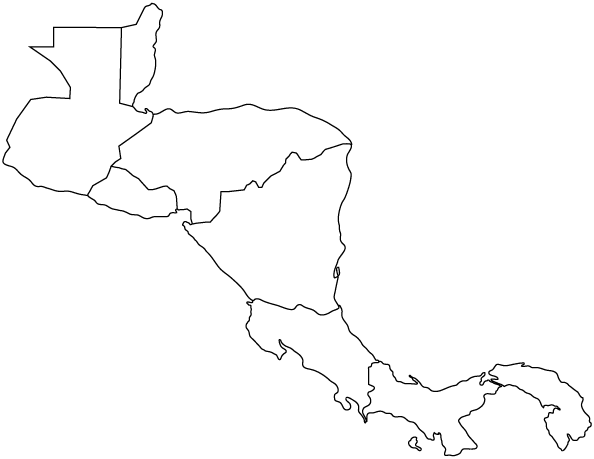 Outline Map Central America