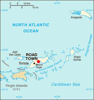 British Virgin Islands latitude and longitude map