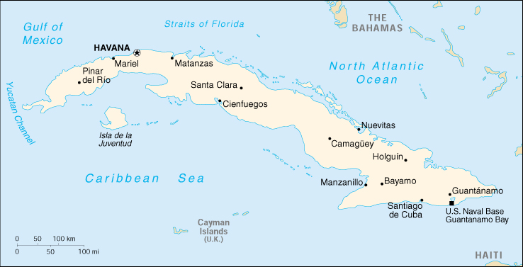 Cuba CIA Map image relating to Printable Map of Caribbean Islands titled Cuba CIA Map
