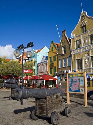 Stores on Handelskade, Punda District, Willemstad, Curacao, Netherlands Antilles, West Indies