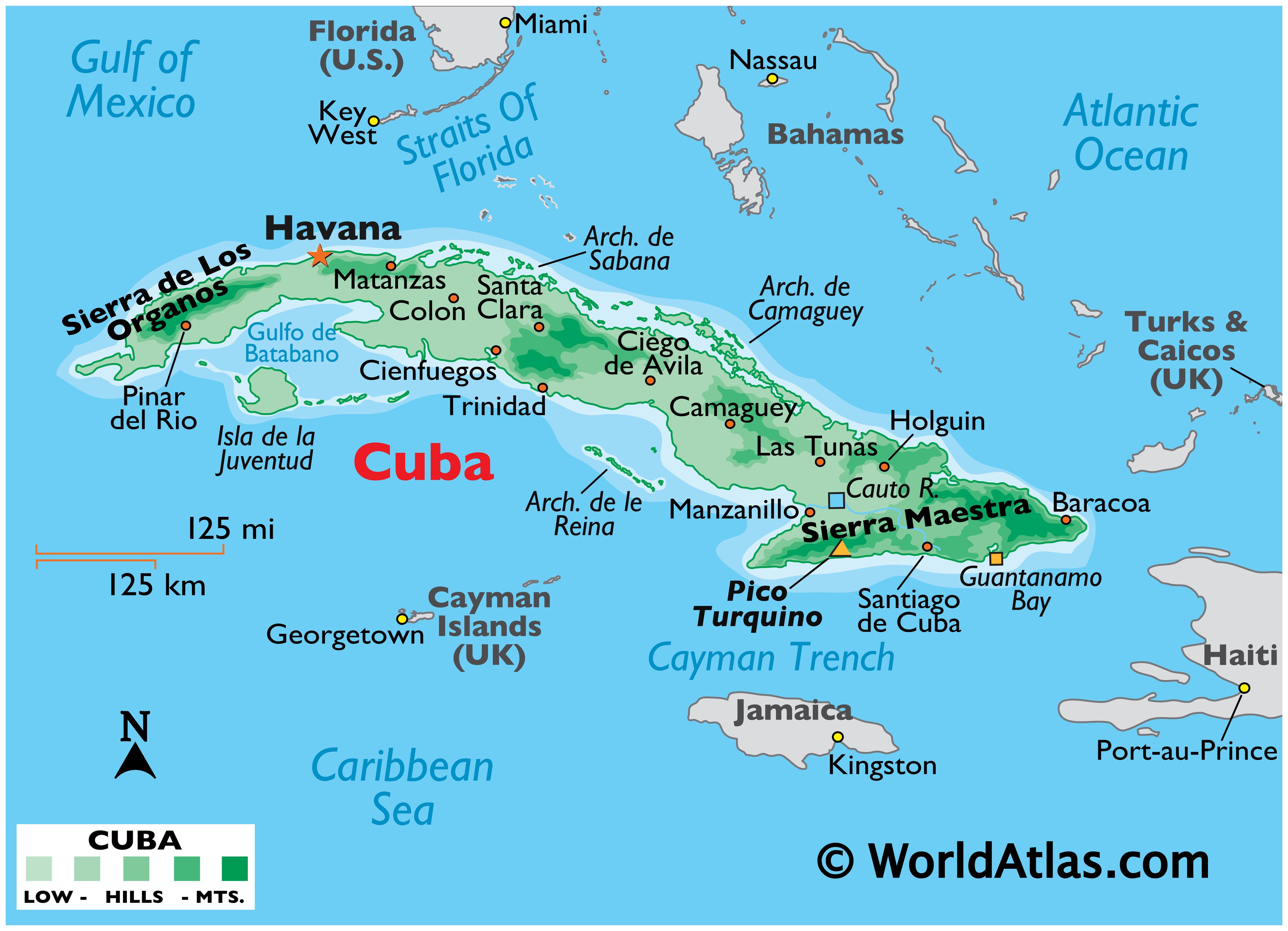 cuba on a map Cuba Large Color Map cuba on a map