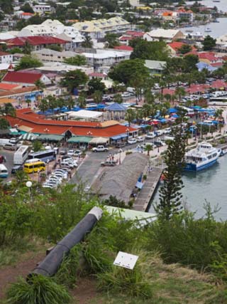 View of Marigot City from Fort St. Louis, St. Martin Island, French Antilles, West Indies