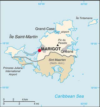 Saint Martin latitude and longitude map