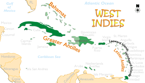 where is west indies on the world map West Indies Map And Information Page where is west indies on the world map