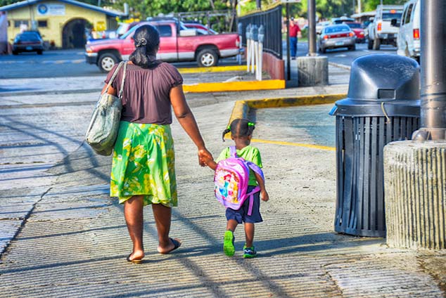 family walking in st. thomas