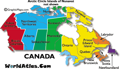 Current Dates And Times In Canada Map