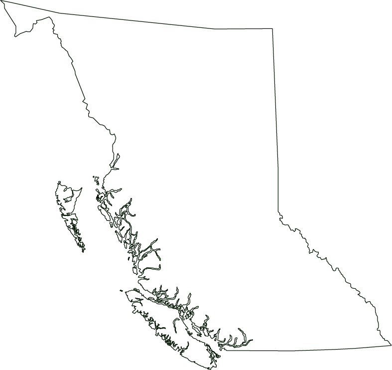 british columbia canada outline map