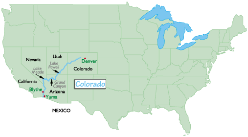 Colorado River Major Rivers Of The United States Map