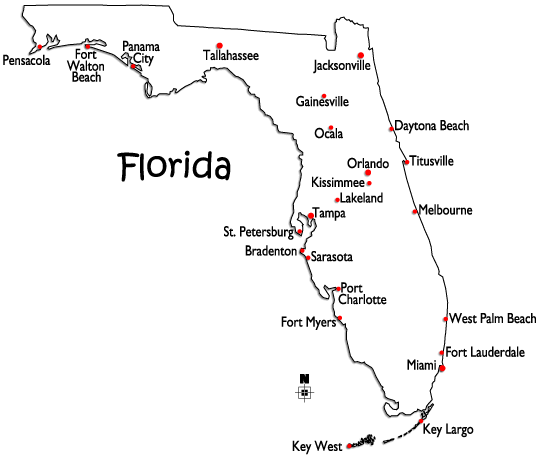 Map Cities In Florida 2018