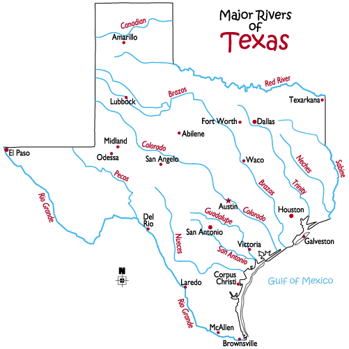 Texas Rivers Map