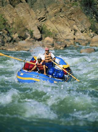 People White-Water Rafting on Colorado River