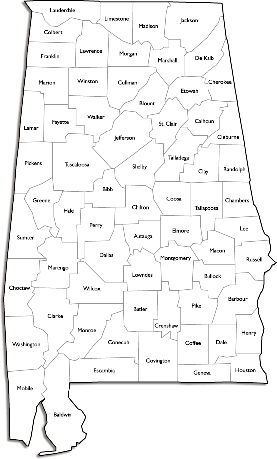 Alabama County Map