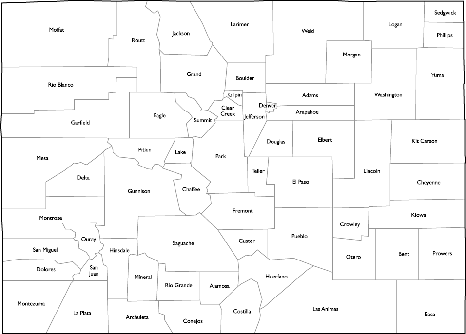 colorado map with counties Colorado County Map With County Names colorado map with counties