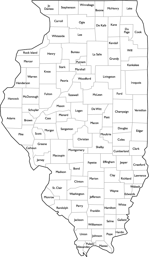 State And County Maps Of Illinois