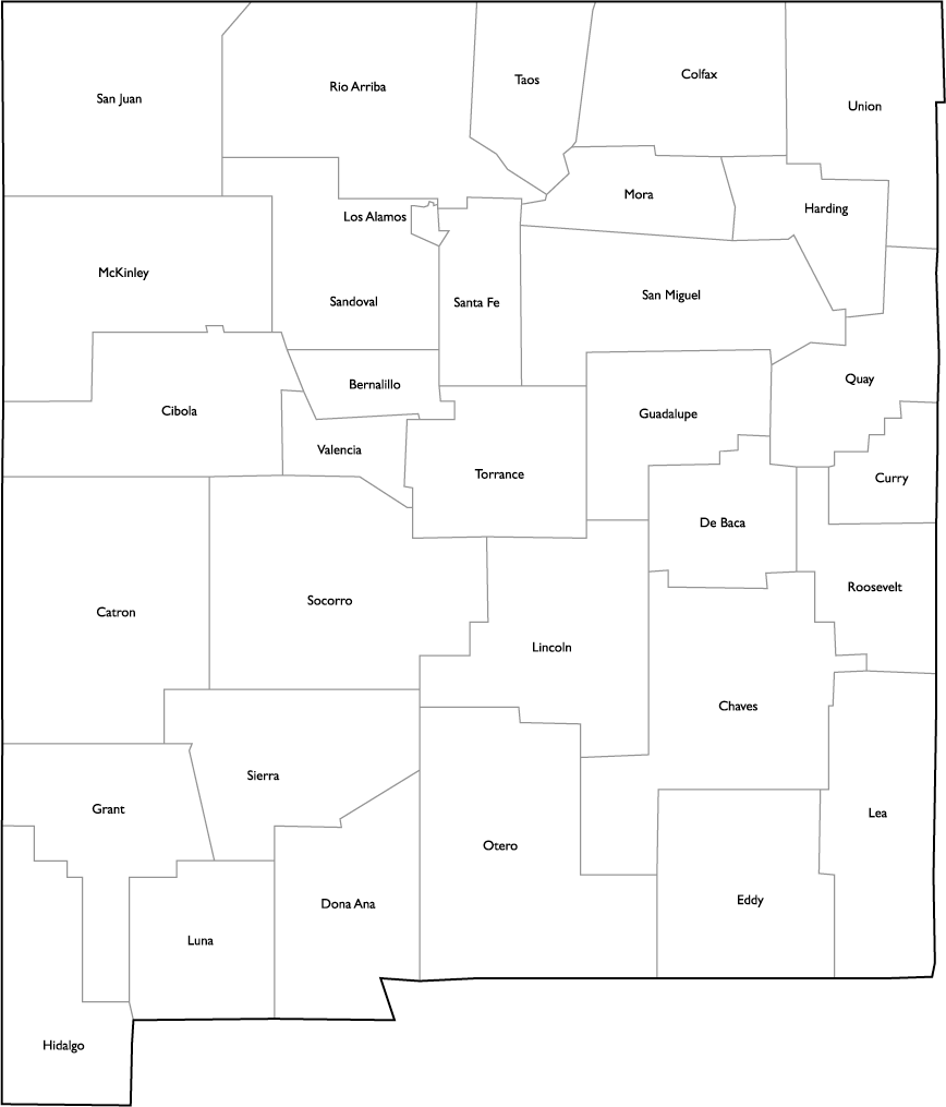New Mexico County Map With Names