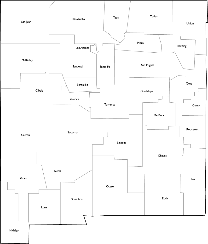 County Map New Mexico