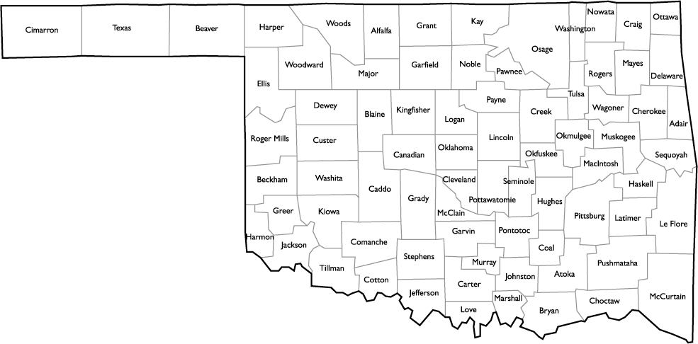 List of: All Counties in Oklahoma