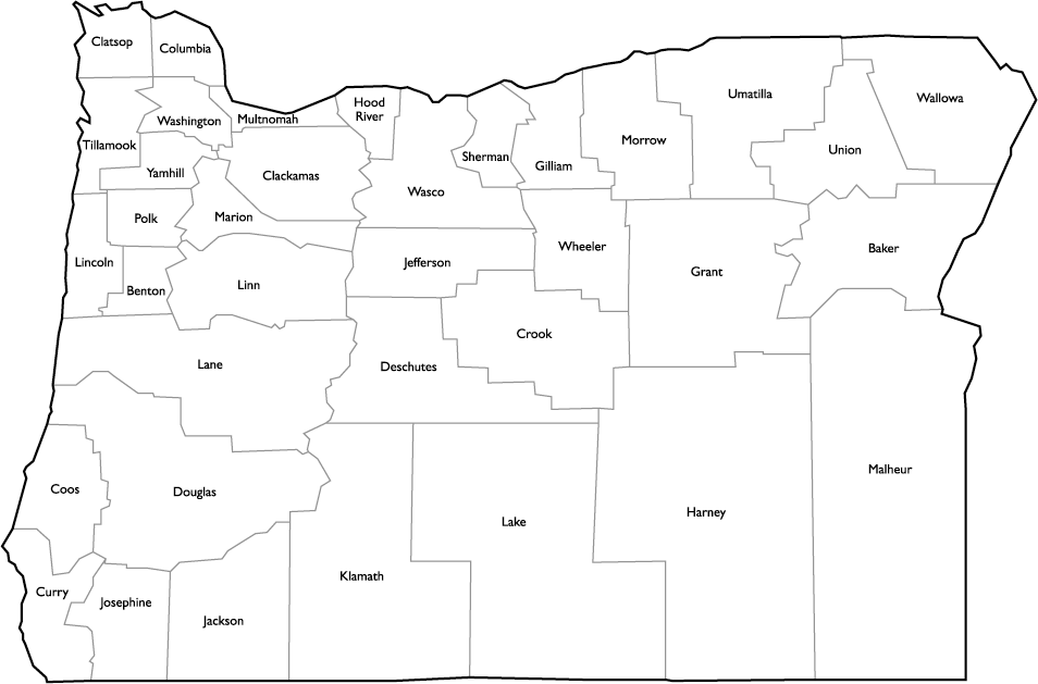 Oregon County Map With Names